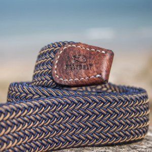 The Havana - Multicolored Elastic Woven Belt (Dark Blue & Orange)